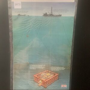 Vintage 1975 Exxon Oil Drilling Ship Ad Advertisement